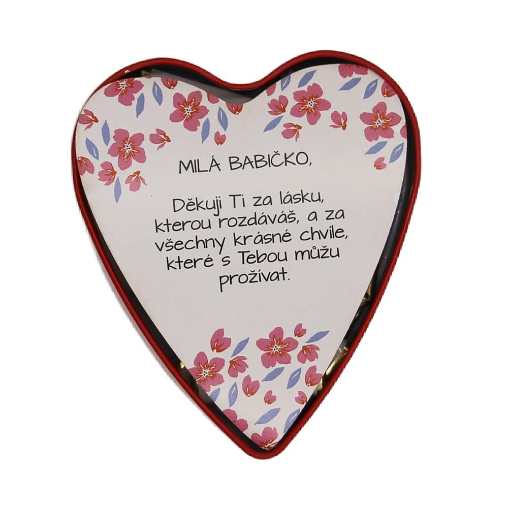 Heart Tin of Milk Chocolate Wafers for Grandma