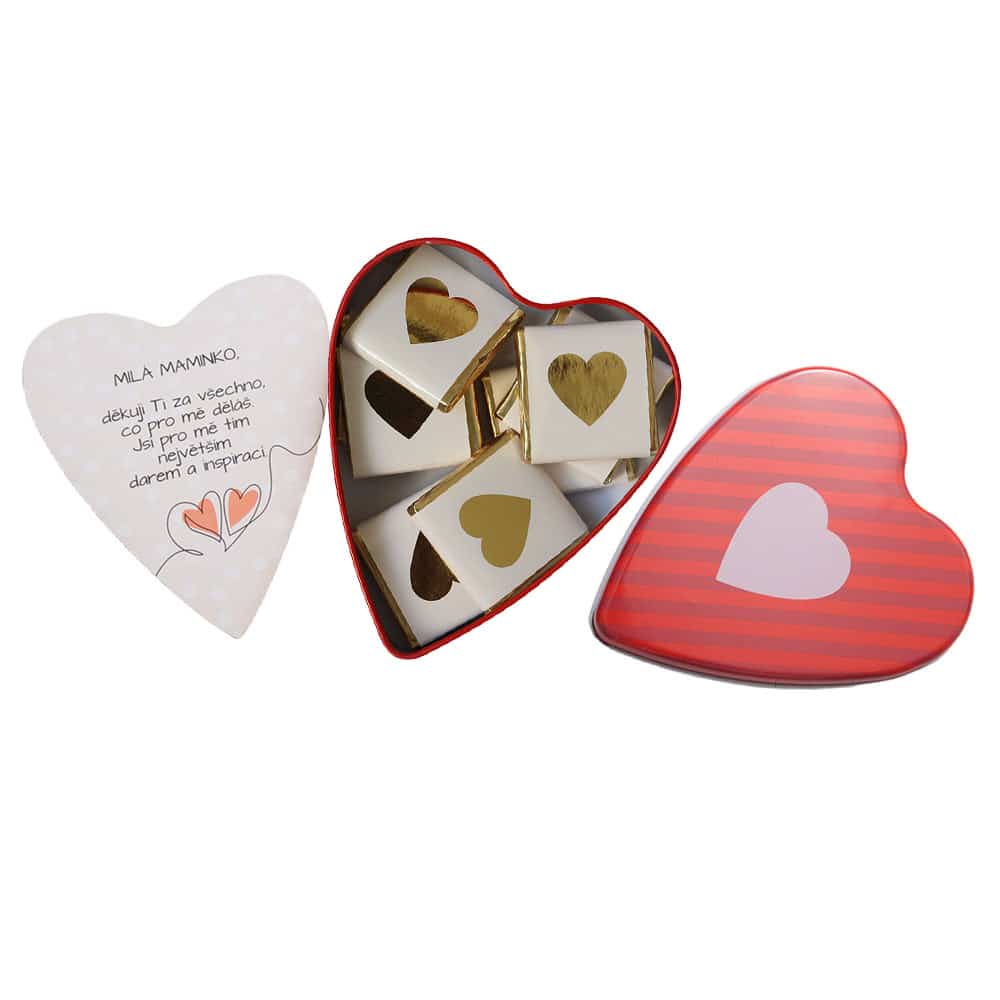 Milk Chocolate Wafers in Heart Tin for Mum