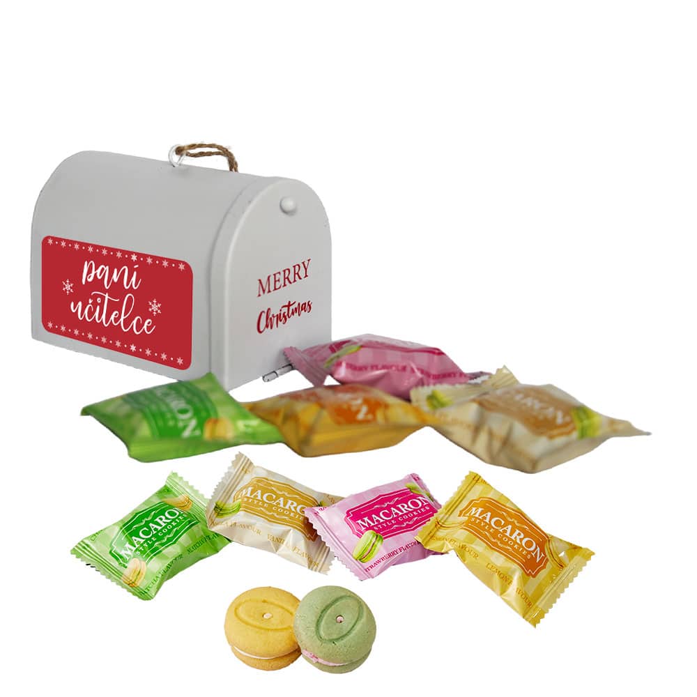 Christmas Mailbox with 4 Macarons – For the Teacher