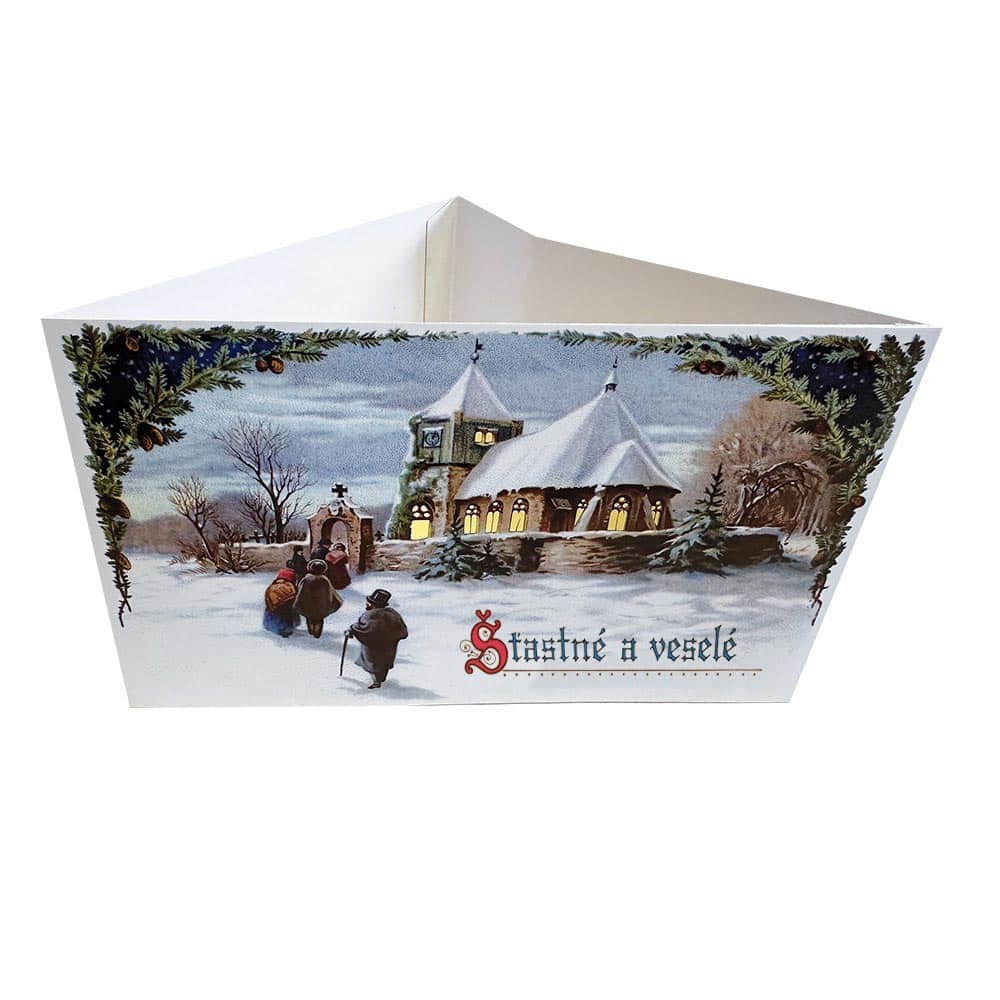 Paper Christmas Candle Holder for an LED Candle – Church