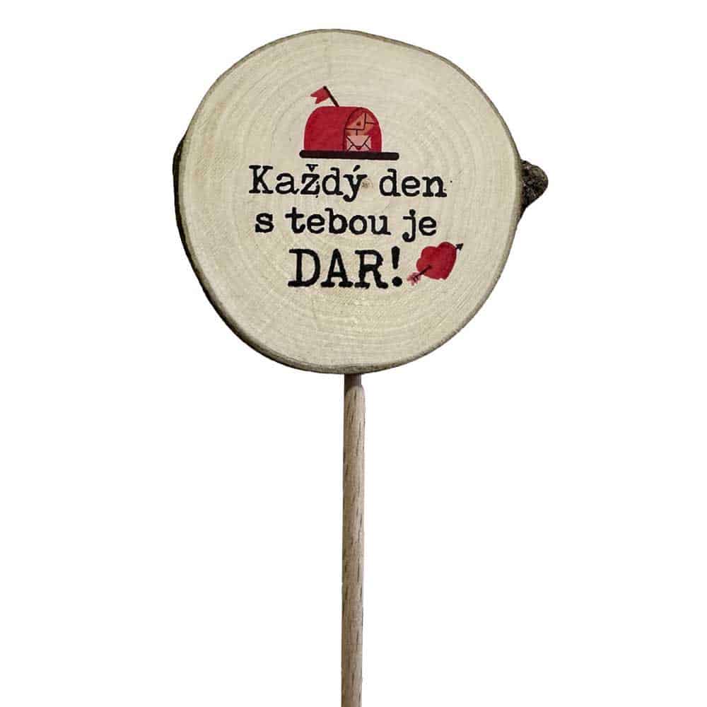 Wooden Flower Pick – Every Day with You Is a Gift