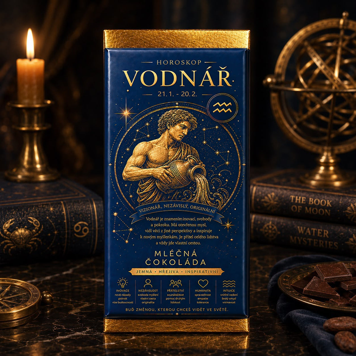 Aquarius Zodiac Milk Chocolate Gift, 100 g