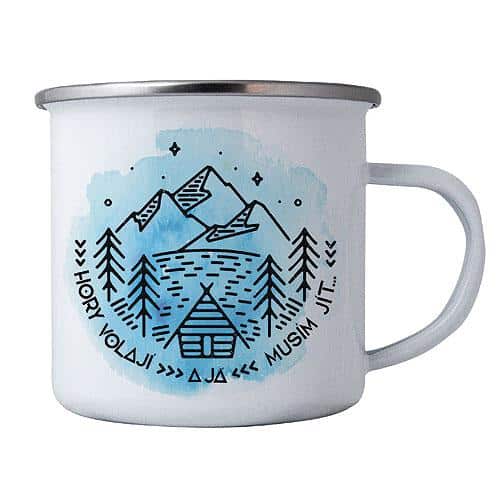 Enamel Mug for Travellers, The Mountains Are Calling
