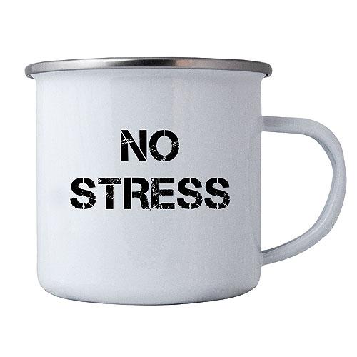 No Stress Enamel Mug, 350 ml