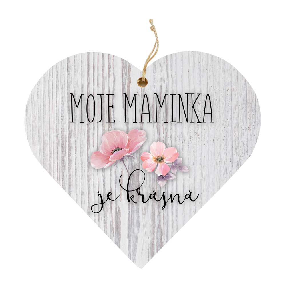 Decorative Wooden Heart for Mum, 130 mm