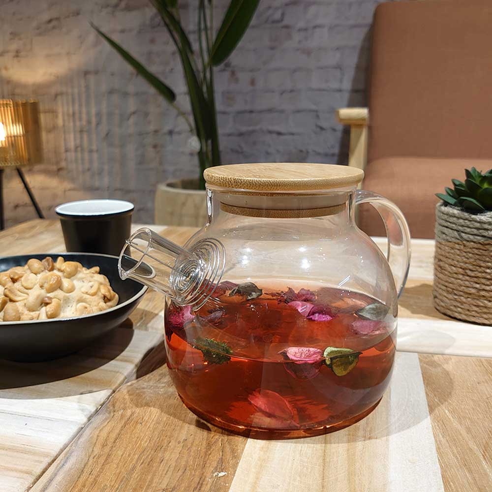 1 l Glass Teapot with “Good Morning with a Puppy” Print