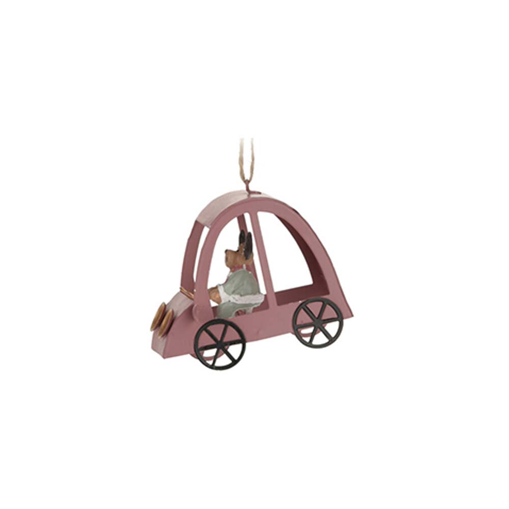 Christmas Tin Ornament with a Figurine Inside