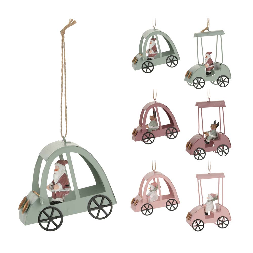 Christmas Tin Ornament with a Figurine Inside