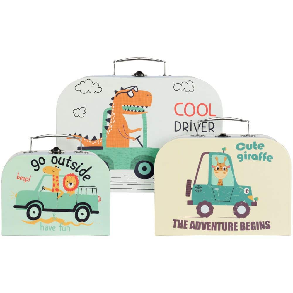 Set of 3 Children's Suitcases – Travelling Animals