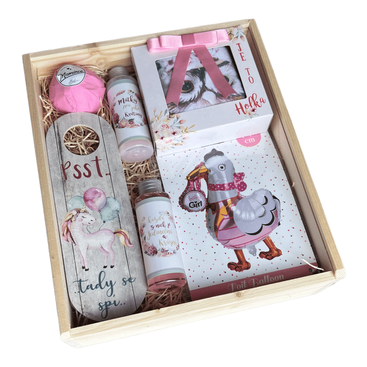 Large Wooden Gift Box for a New Mother – It's a Girl