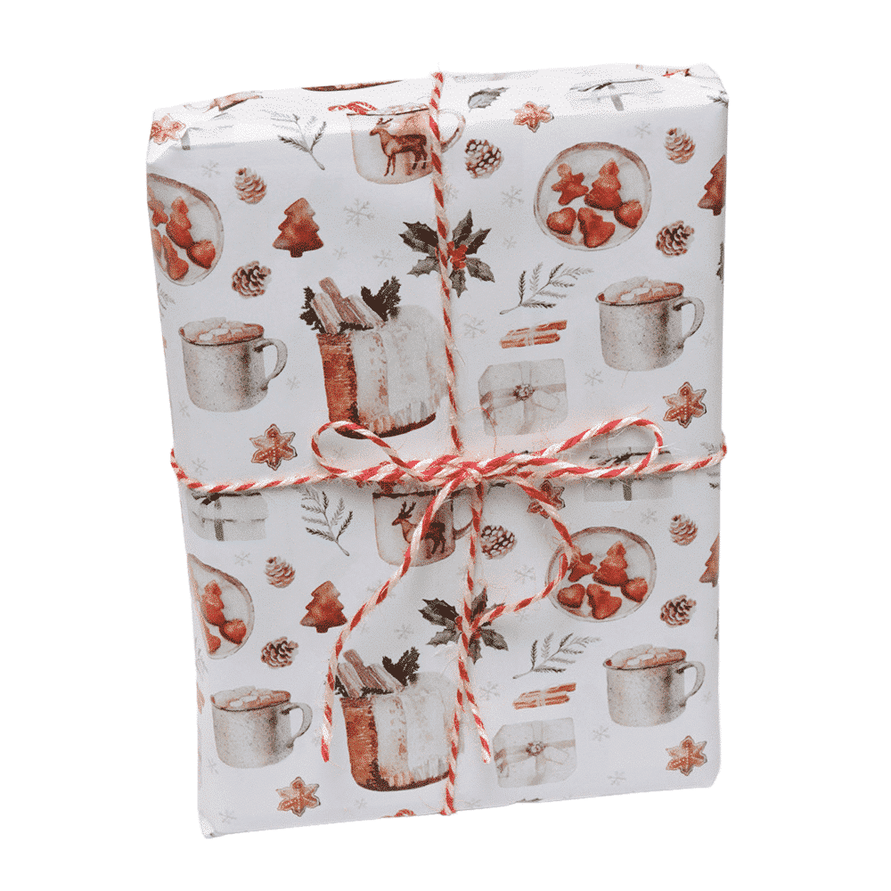 White Christmas Wrapping Paper, 4 Sheets A2
