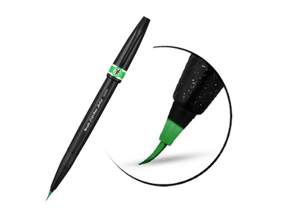 Popisovač Pentel Artist Brush - zelený