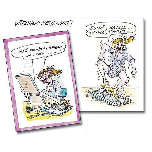 Humorous Birthday Card for a Woman with Envelope and Mirror Joke