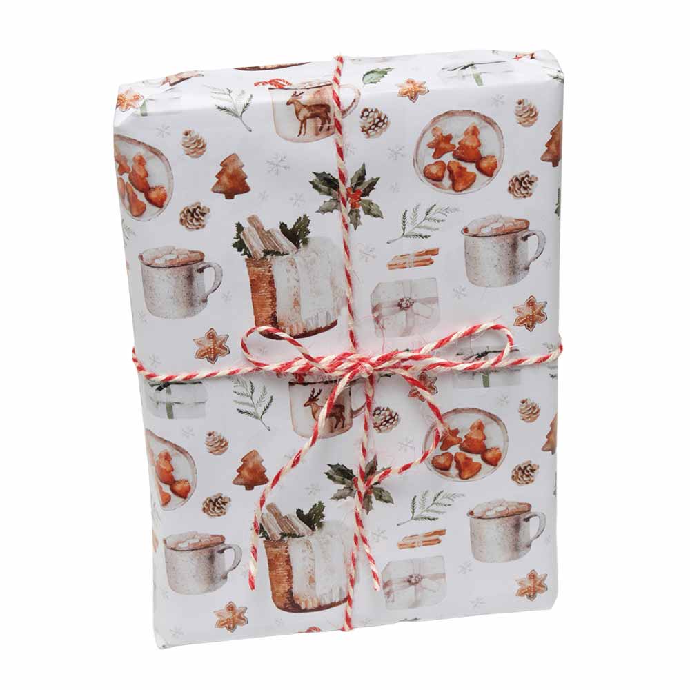 White Christmas Wrapping Paper, 4 Sheets A2