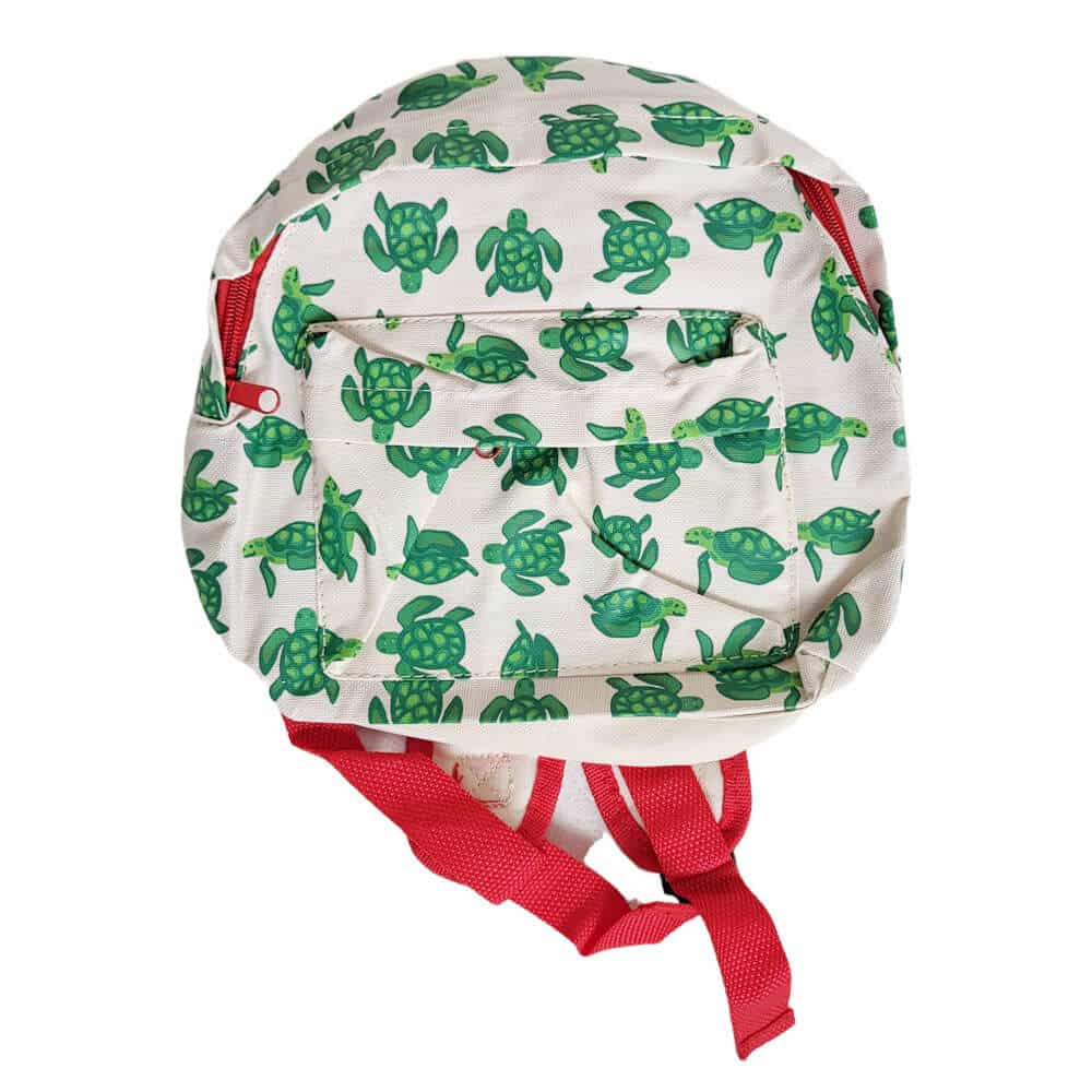 Children's Beige Backpack with Turtles