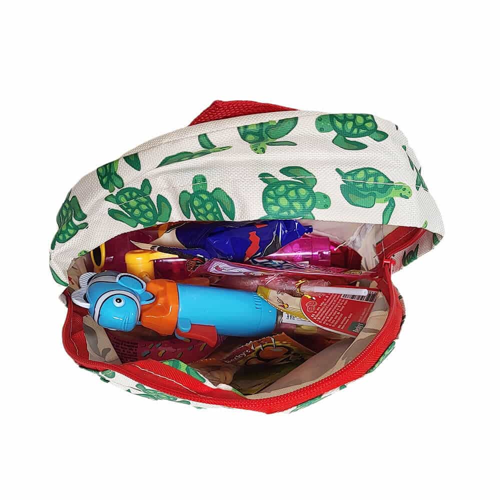 Children's Beige Backpack with Turtles