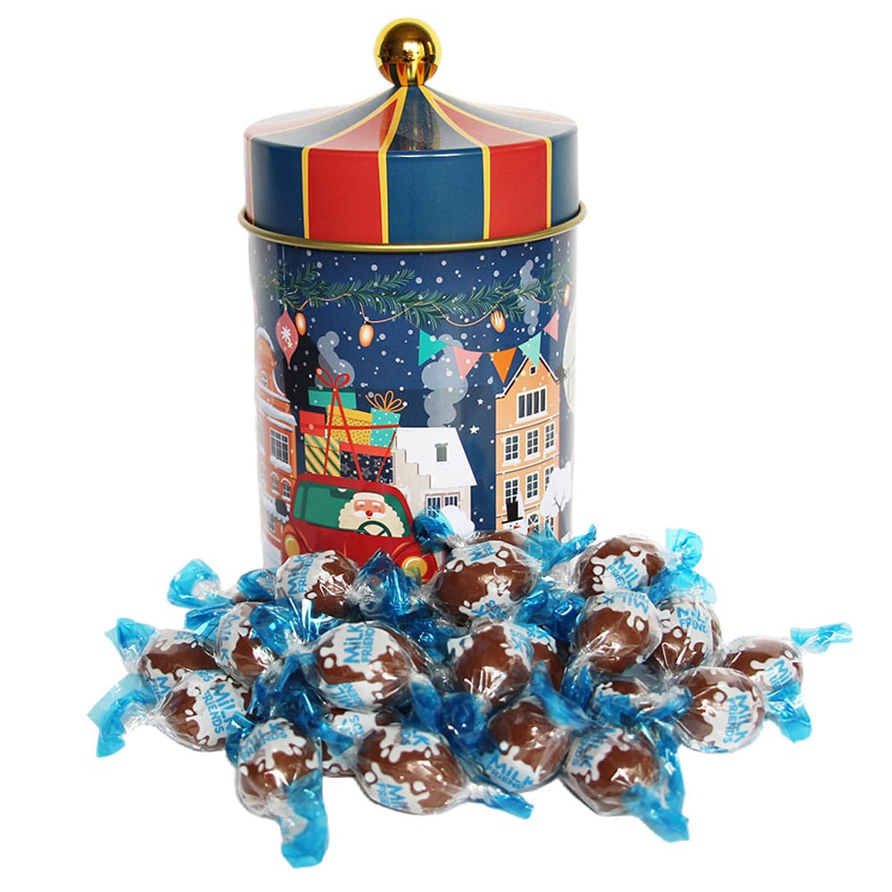 Christmas Circus Tin with Milk-Filled Chocolate Candies