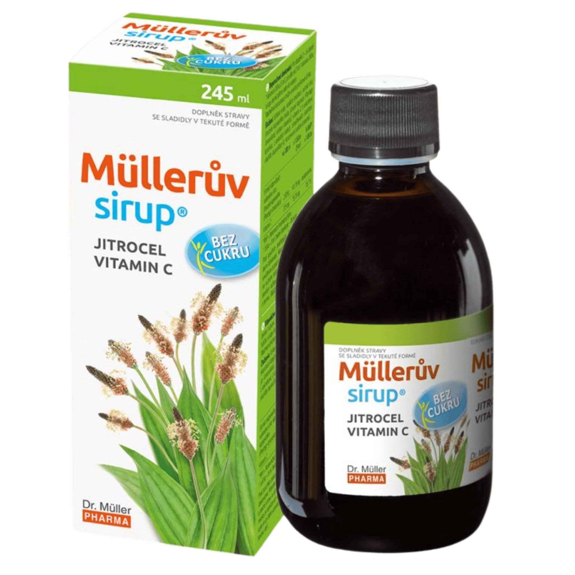 Dr.Müller Pharma Sugar-Free Plantain Syrup / Jitrocelovy sirup bez cukru