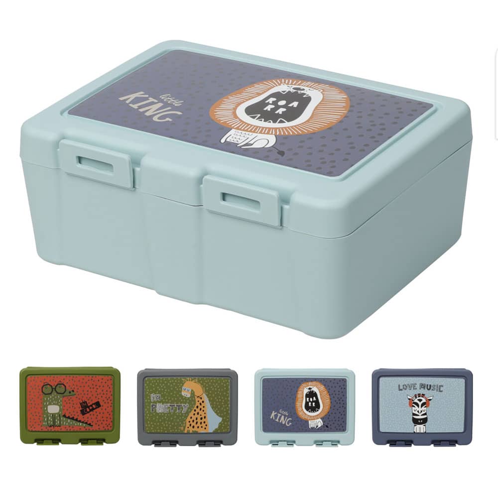 Divided Plastic Lunch Box with Spoon and Fork – Animals