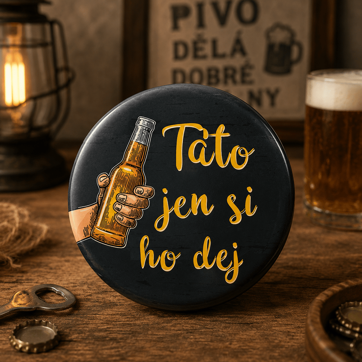 Magnetic Opener Badge for Dad, 55 mm