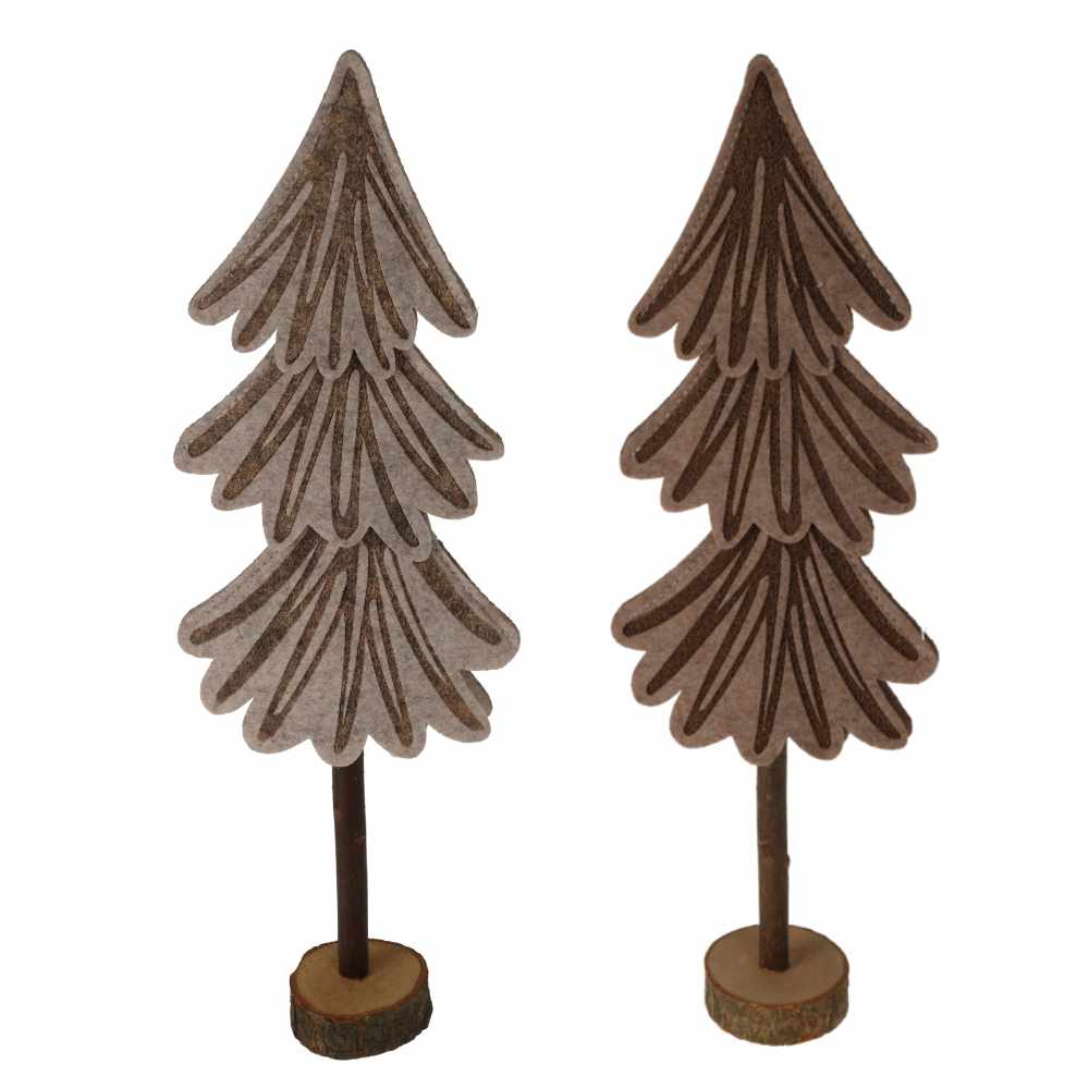 Brown Decorative Christmas Tree on a Trunk
