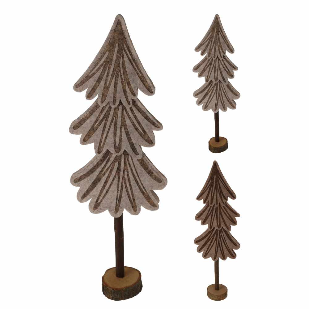 Brown Decorative Christmas Tree on a Trunk