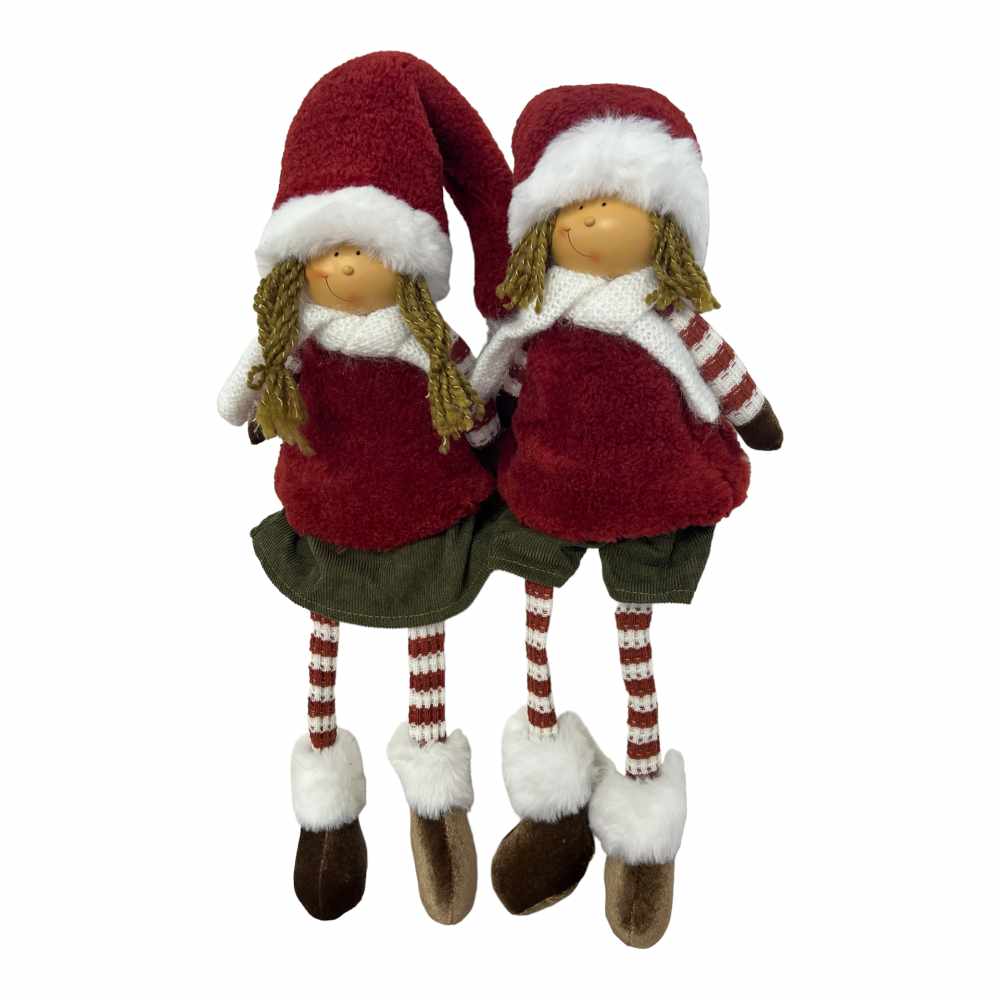 Sitting Boy Christmas Decoration – Red