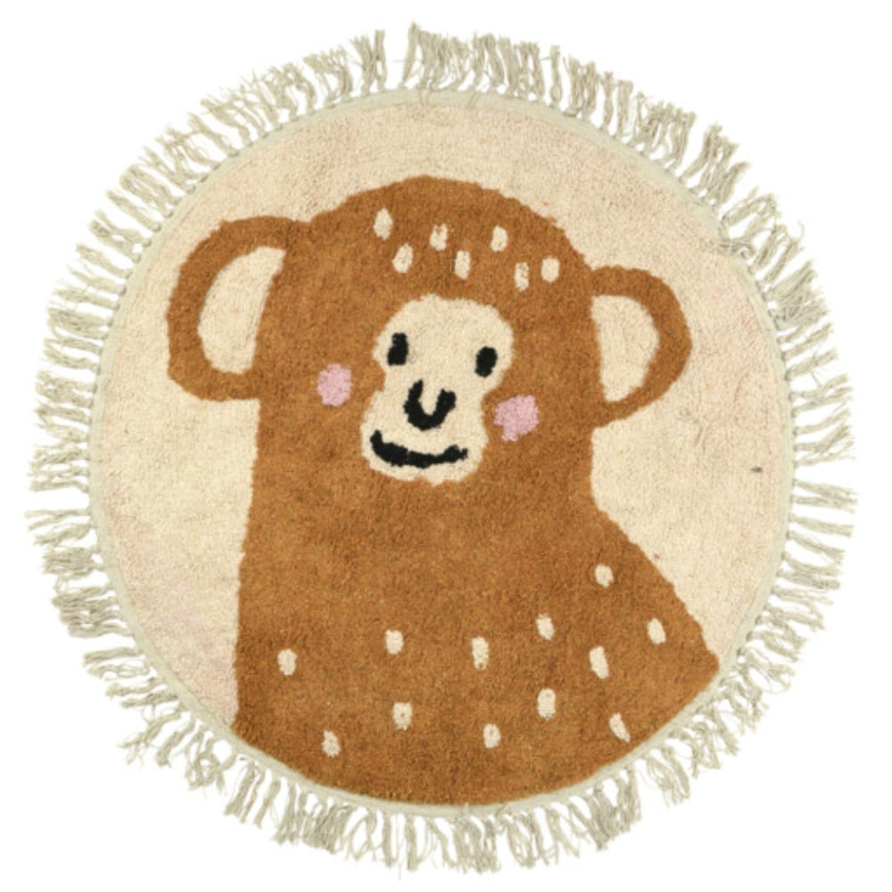 Round Children's Rug with Lion Design