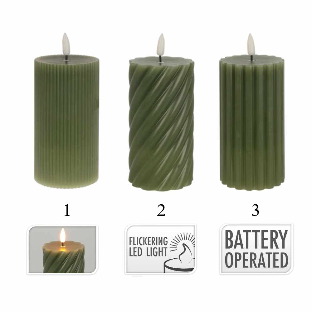 Large Green LED Candle