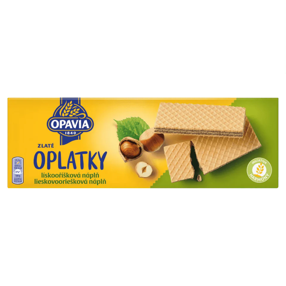 Opavia Zlate Waffeln mit Schokoladenfüllung / Zlate Oplatky Liskooriskova Napln