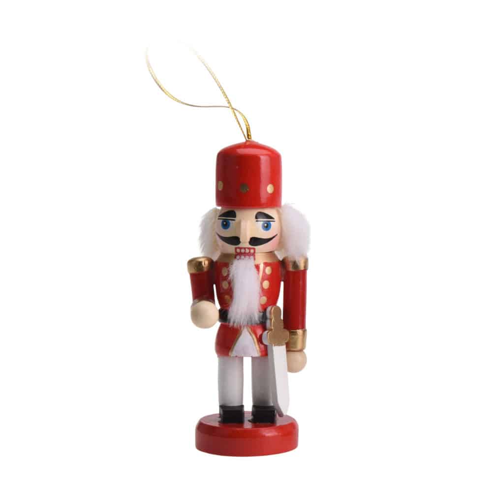 Wooden Christmas Nutcracker Tree Ornament, 9 cm