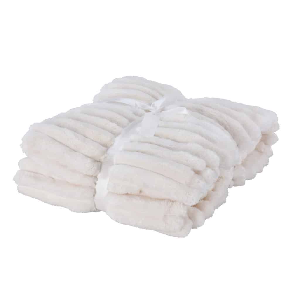 Luxury White Corduroy Blanket