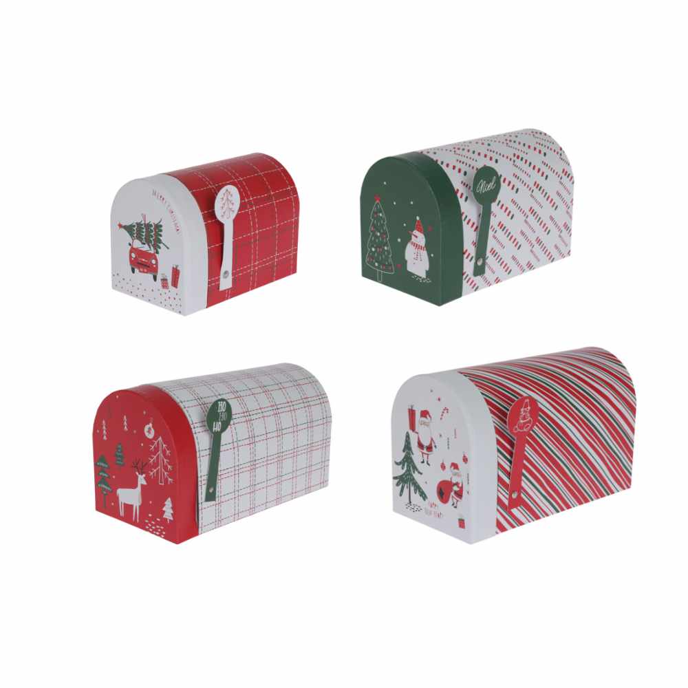 Christmas Mailbox-Shaped Gift Boxes, Set of 4