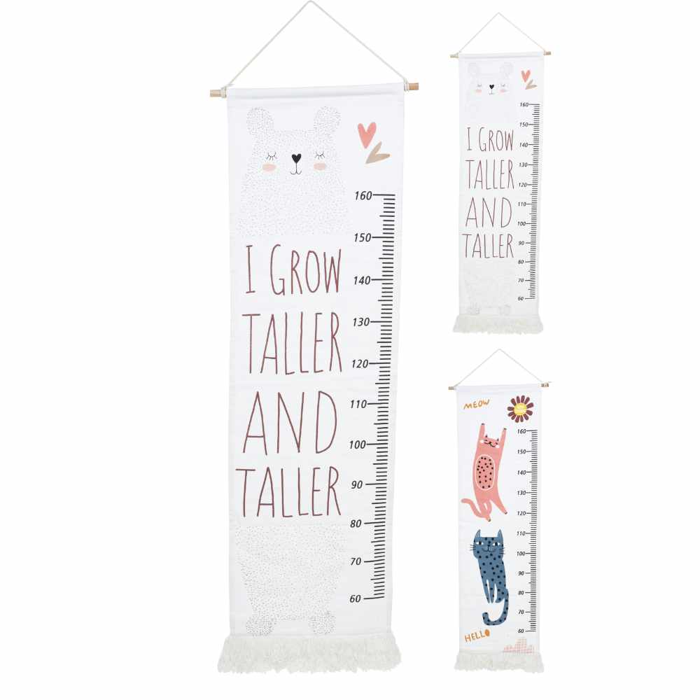 Fabric Wall Height Chart for Children's Room – Bear or Cat