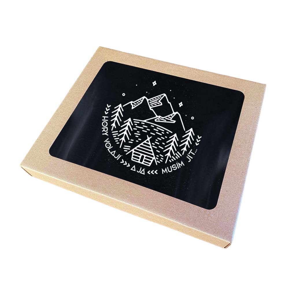 Men's Black T-shirt with “The Mountains Are Calling” Print