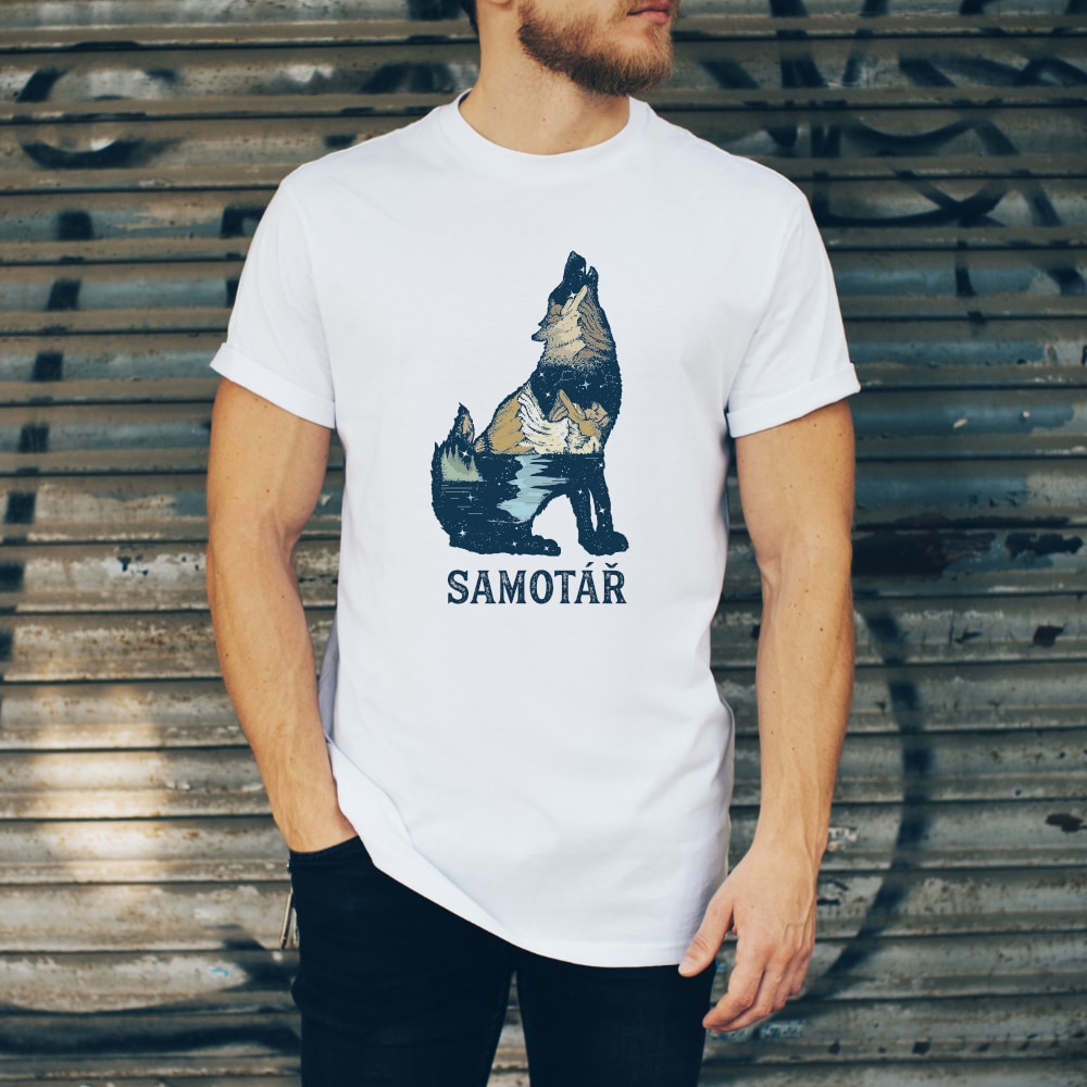 Men's T-shirt with Wolf Print – Loner