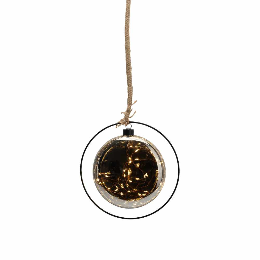 Flat LED Glass Sphere for Hanging