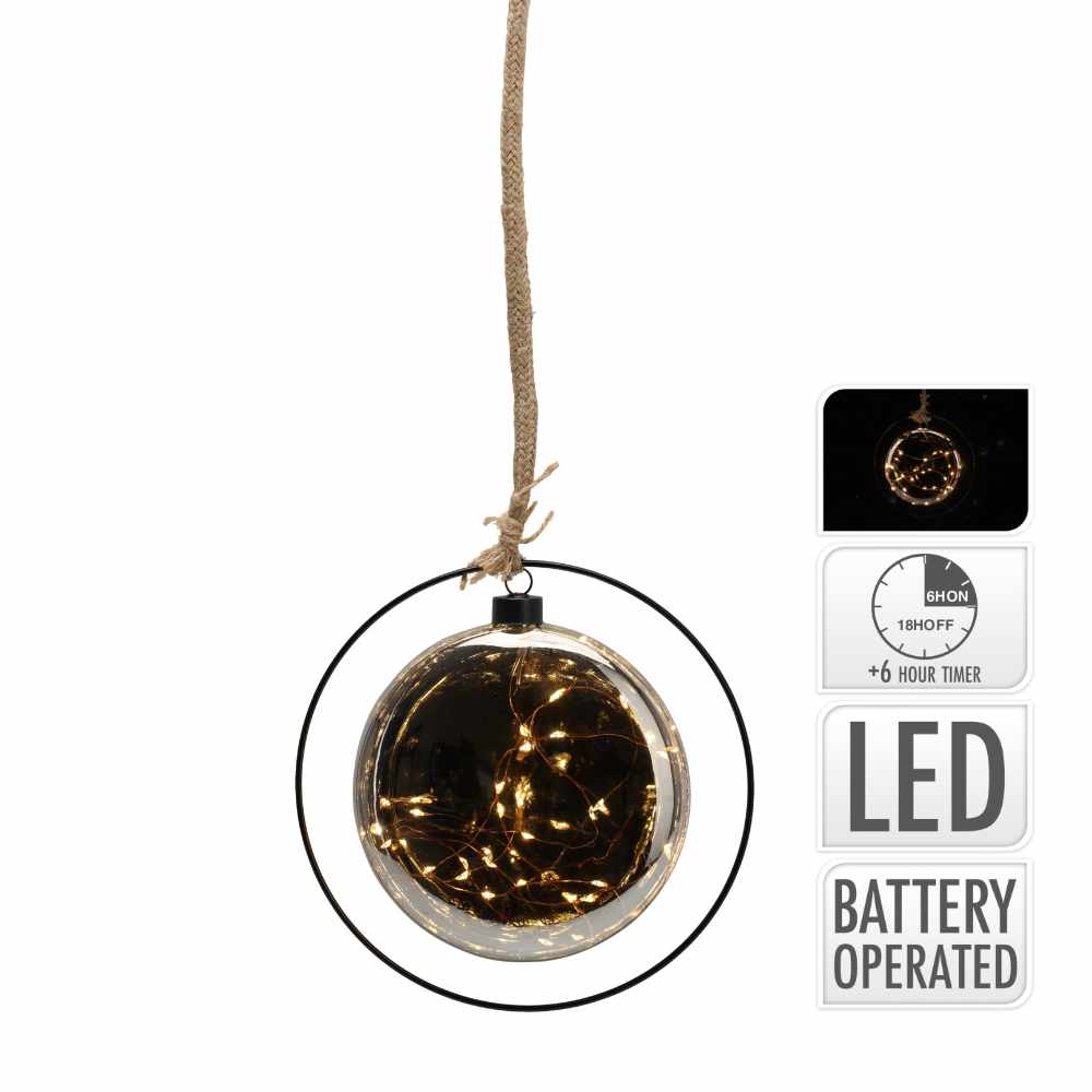 Flat LED Glass Sphere for Hanging