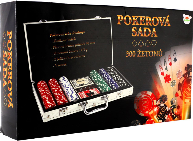 Poker sada 300 ks + karty + kostky