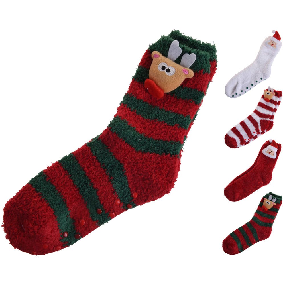 Winter Socks with Santa and Reindeer, Size 36-37