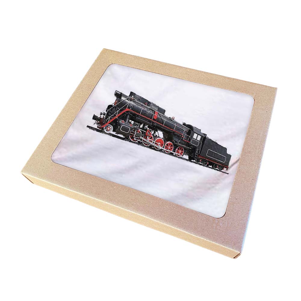 Retro Men's T-shirt with Steam Locomotive Print