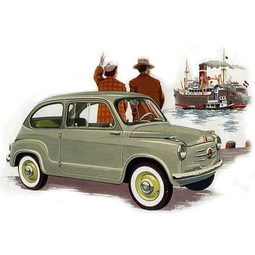 Fiat 500 Retro Print T-shirt