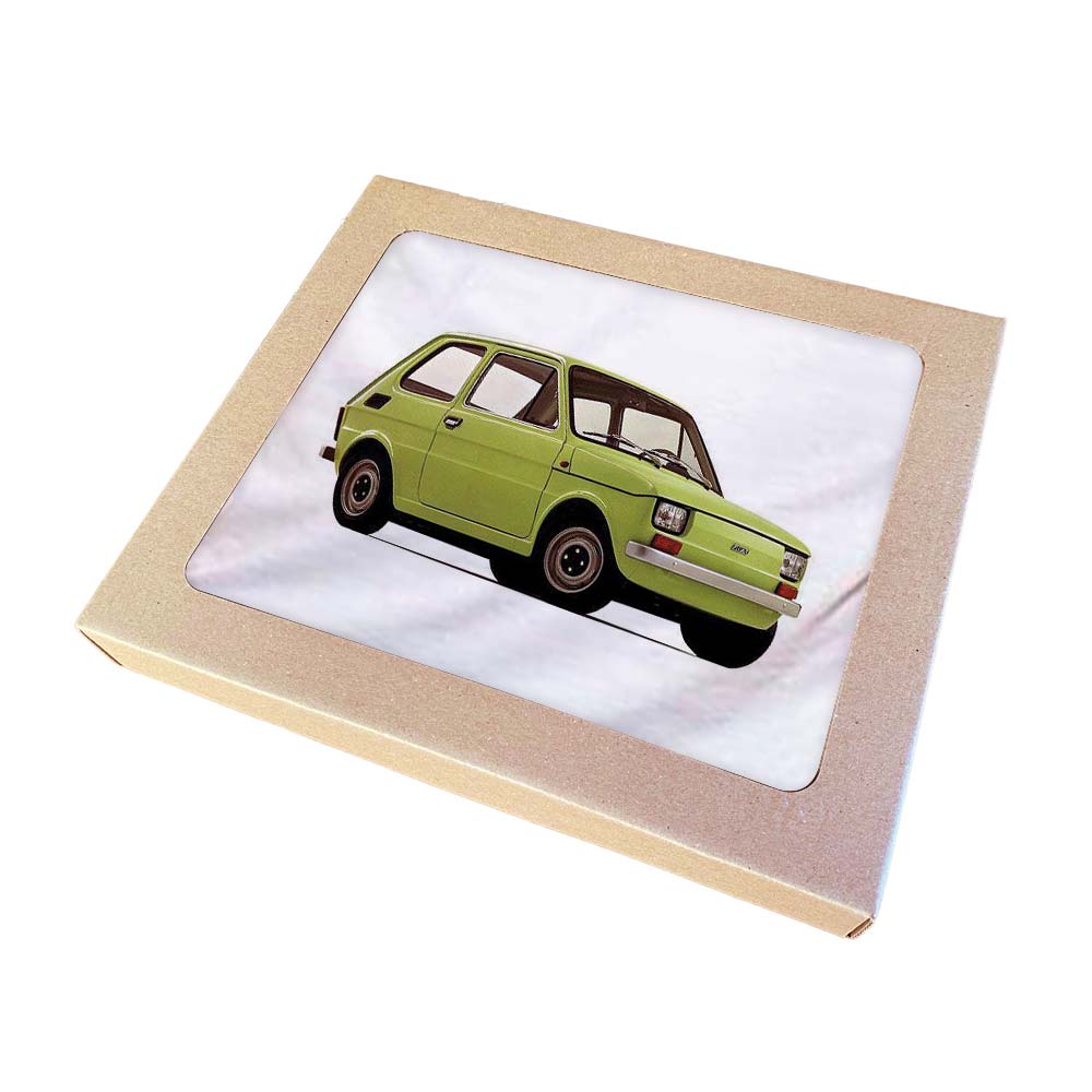 Retro T-shirt with Polish Fiat Maluch Car Print