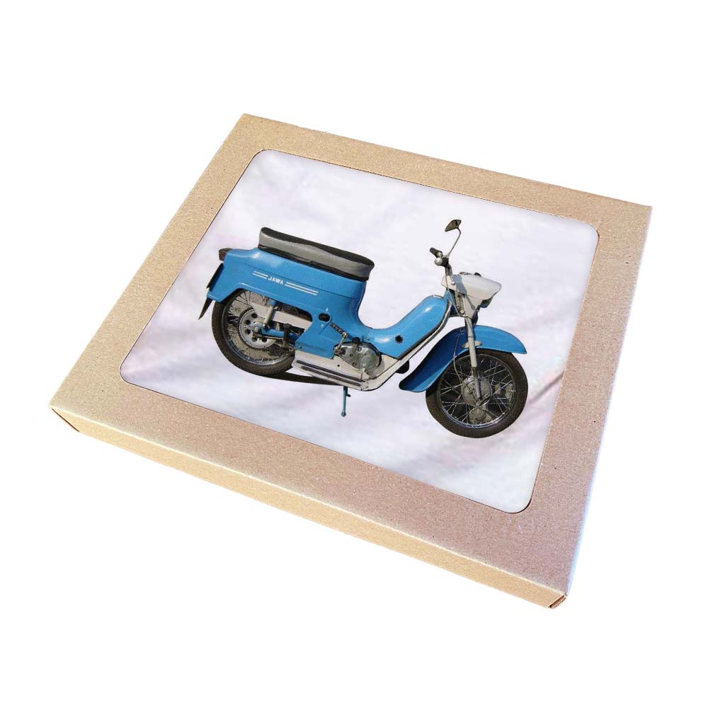 Retro T-shirt with Jawa Pionýr Motorcycle Print
