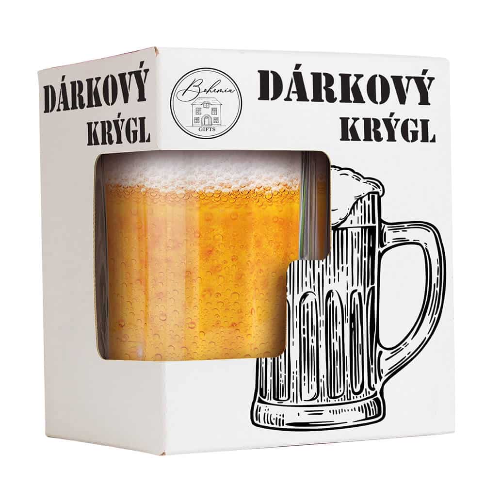 Glass 500 ml Mug with Custom Print in Gift Box