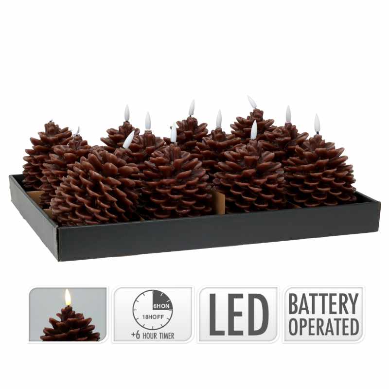 LED Pine Cone Candle