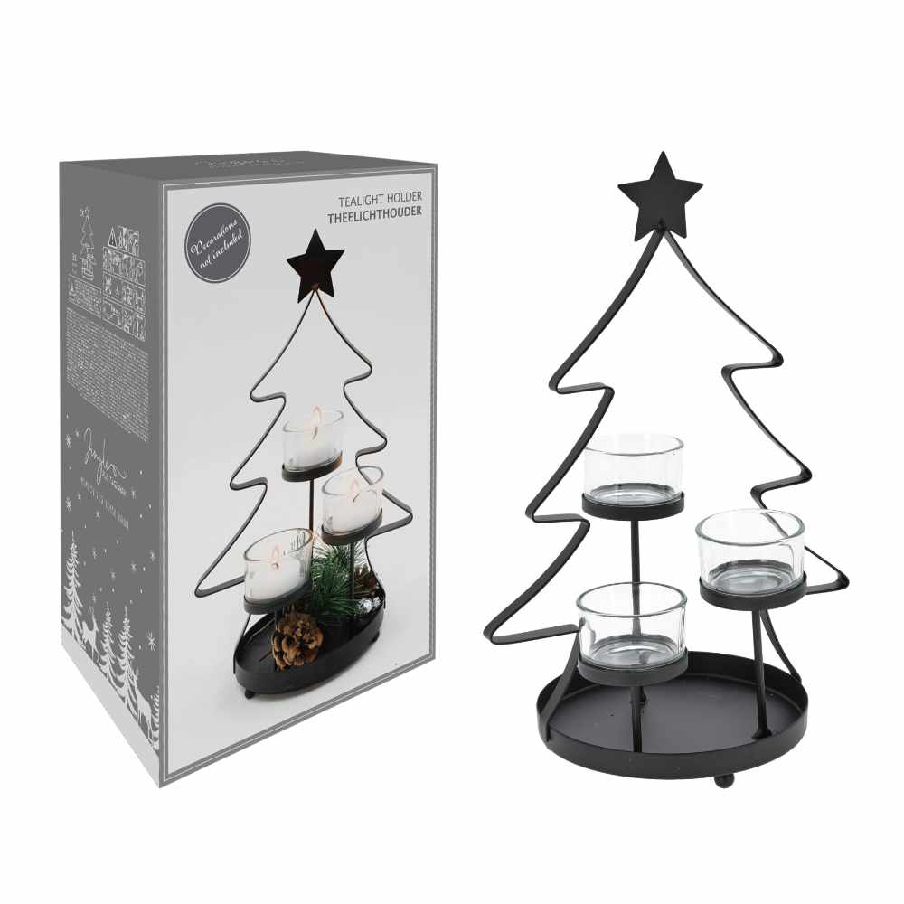 Metal Christmas Tree Tea Light Holder