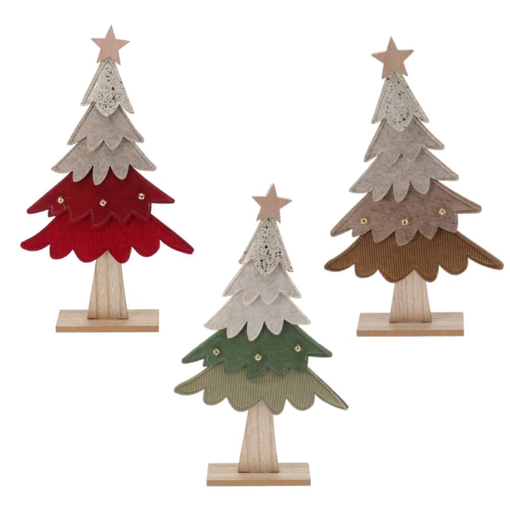 Wooden Christmas Tree with Felt and Bells