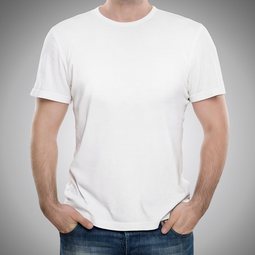 Custom Printed White Cotton T-shirt, Classic Fit