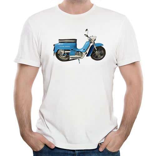 Retro T-shirt with Jawa Pionýr Motorcycle Print